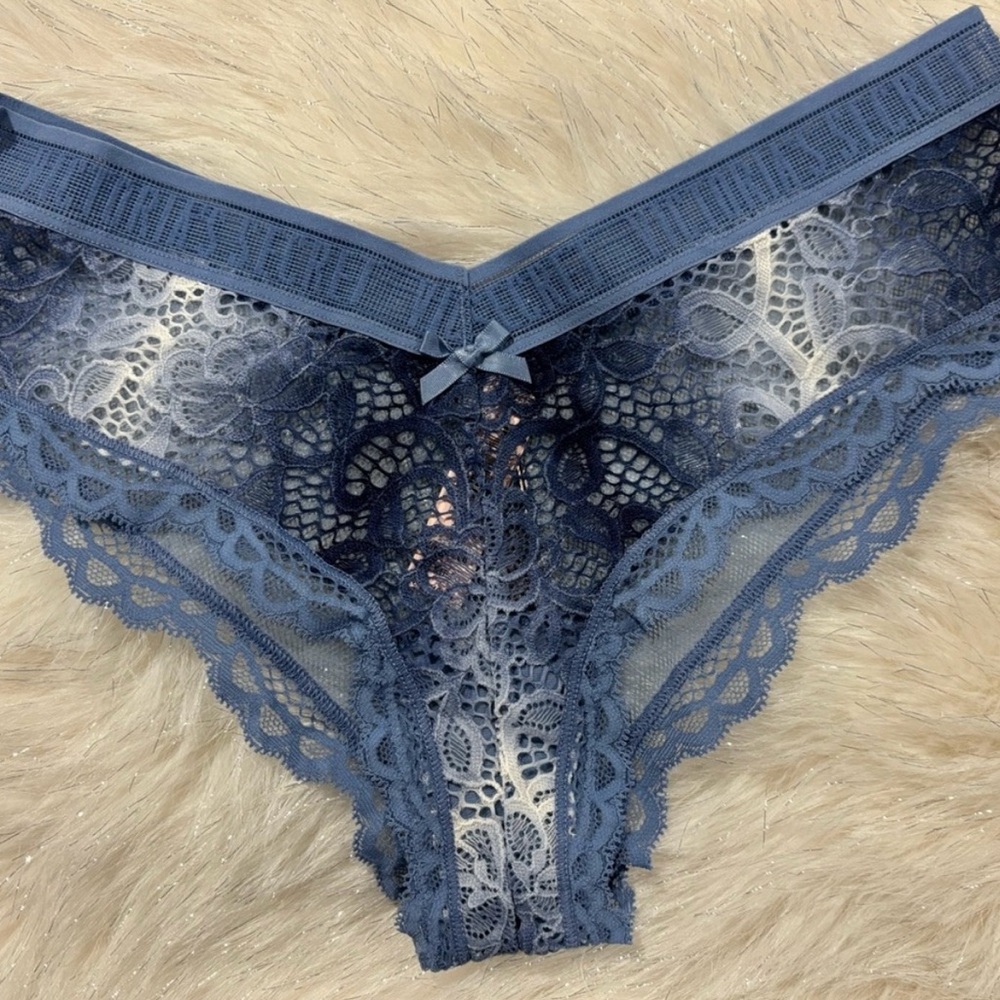 Victoria Secret Ombré Blue Lace Bra 36DD and 2 pair matching panties M - Picture 7 of 8